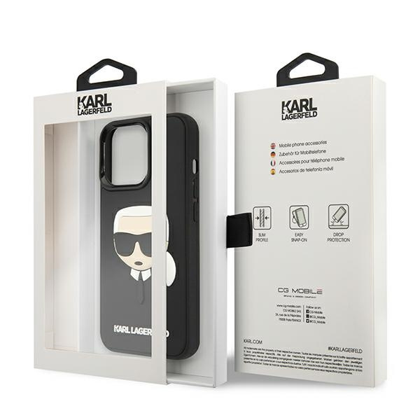 Karl Lagerfeld KLHCP13LKH3DBK iPhone 13 Pro / 13 6.1 "schwarz / schwarzes Hardcase 3D Rubber Karl`s Head